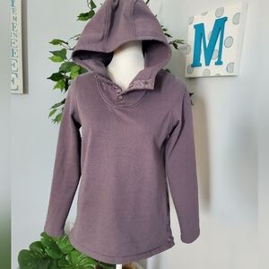 THE NORTH FACE Gray Knit Stitch 3 Snap Hoodie S